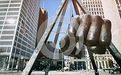 Joe Louis Fist Monument Detroit Editorial Stock Photo