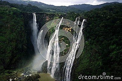 Jog Falls or Gerosoppa Falls in Karnataka state of India Stock Photo