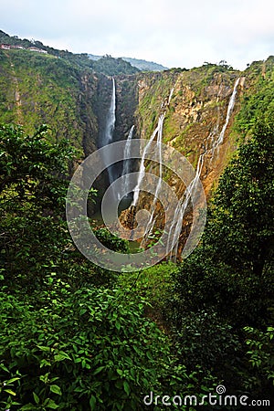 Jog falls, India's tallest water fall Stock Photo