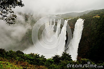 Jog Falls, Gerosoppa Falls or Joga Falls at Sharavathi river in Karnataka State of India Stock Photo
