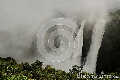 Jog Falls, Gerosoppa Falls or Joga Falls at Sharavathi river in Karnataka State of India Stock Photo