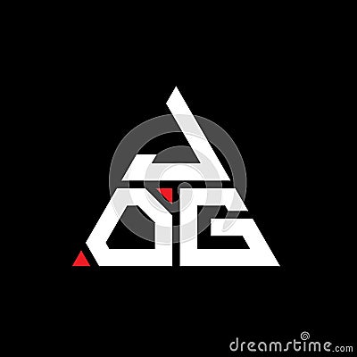 JOF triangle letter logo design with triangle shape. JOF triangle logo design monogram. JOF triangle vector logo template with red Vector Illustration