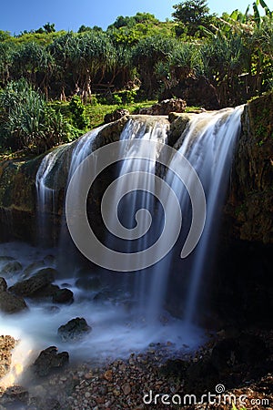 Jogan Waterfall Jogjakarta Stock Photo