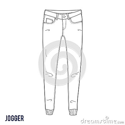 Jogger Jeans Stock Vector - Image: 60796724