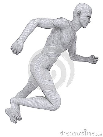 jogger wireframe Cartoon Illustration