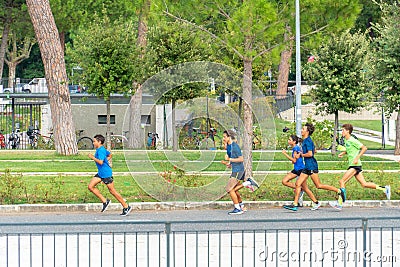 Joggers running Editorial Stock Photo