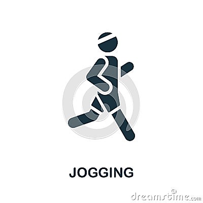 Jogging icon. Monochrome simple Jogging icon for templates, web design and infographics Vector Illustration