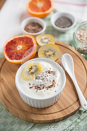 Joghurt with granola Stock Photo