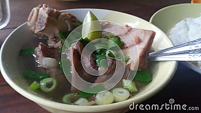 Jogja special rib soup Stock Photo