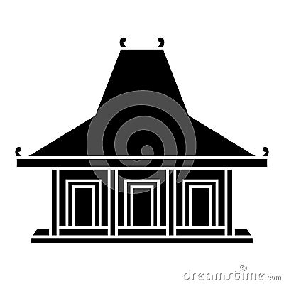 Joglo or rumah tradisional jawa, javanese traditional house Vector Illustration