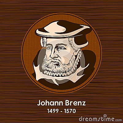 Johann Brenz 1499 - 1570 was a German theologian and the Protestant Reformer Vector Illustration