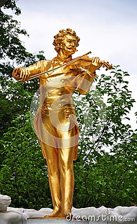 Johann strauss statue in vienna Stock Photo