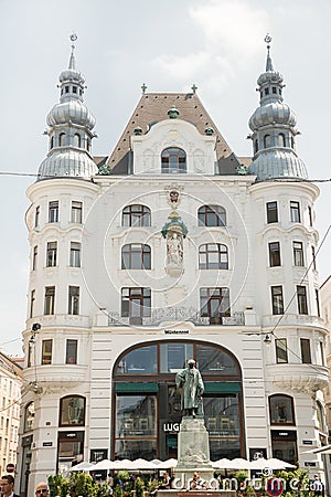 Johannes Gutenberg memorial statue - Vienna Editorial Stock Photo