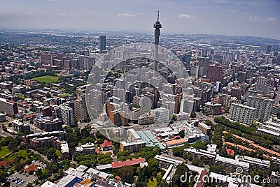 Johannesburg CBD - Aerial View - 3B Stock Photo