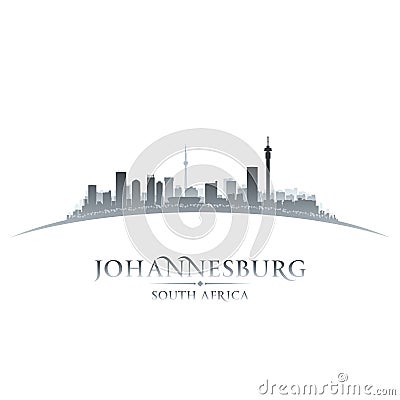 Johannesburg South Africa city skyline silhouette white background Vector Illustration