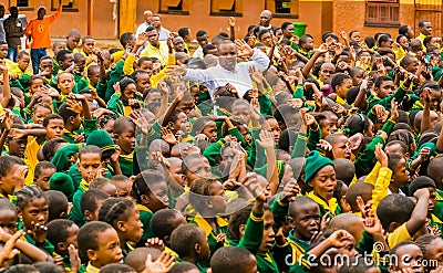 African Primary School children at morning assembly Editorial Stock Photo