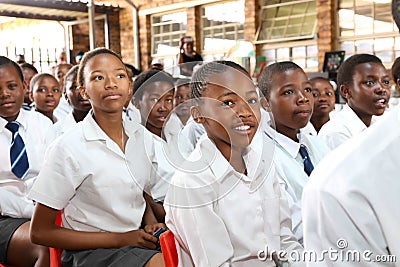 African Children in Primary School Classroom Editorial Stock Photo