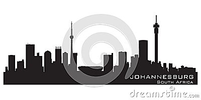 Johannesburg South Africa skyline Detailed vector silhouette Vector Illustration