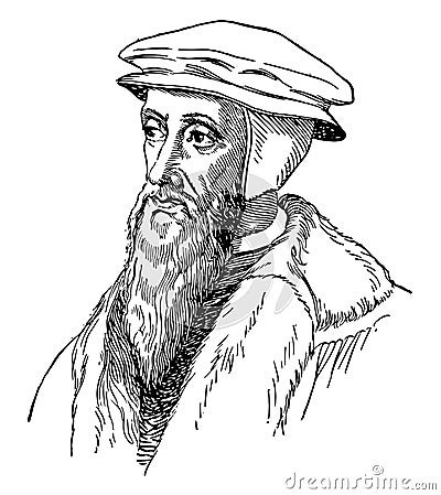 John Calvin, vintage illustration Vector Illustration