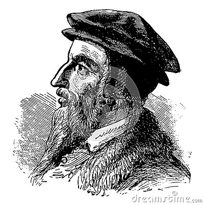 John Calvin, vintage illustration Vector Illustration