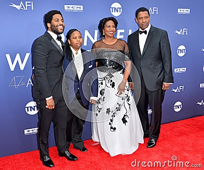 John David Washington, Katia Washington, Denzel Washington & Pauletta Washington Editorial Stock Photo