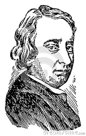 John Dryden, vintage illustration Vector Illustration