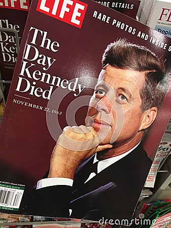 John F. Kennedy on a cover of magazine Editorial Stock Photo