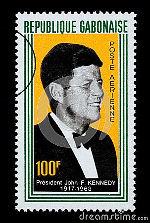 John F. Kennedy Postage Stamp Editorial Stock Photo