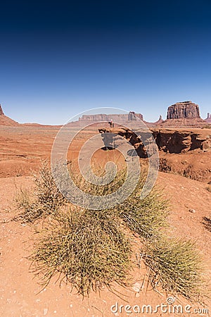 John Ford Point, Sentinel Mesa and Merrick Butte Monument Valley Arizona Editorial Stock Photo