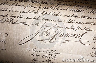 John Hancock Signature Stock Photo