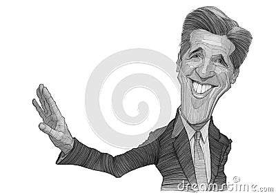 John Kerry caricature sketch Editorial Stock Photo