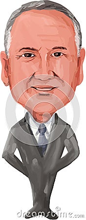 John Key Prime Minister New Zealand Cartoon Illustration