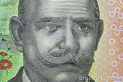 John Monash a closeup portrait from Australian money Stock Photo