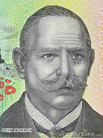 John Monash a portrait from Australian money Stock Photo