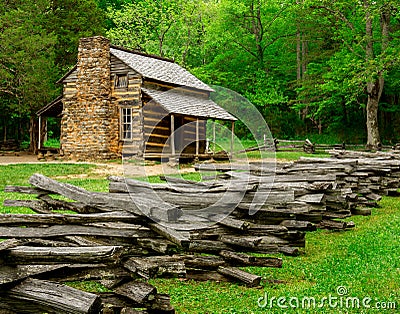 John Oliver Cabin Great Smoky Mountain National Park Stock Photo