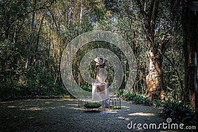 John Paul II statue at Bosque do Papa Pope`s Wood - Curitiba, Parana, Brazil Editorial Stock Photo