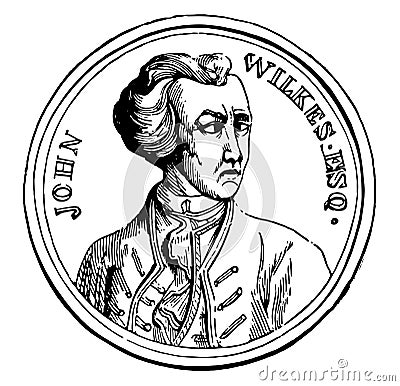 John Wilkes vintage illustration Vector Illustration