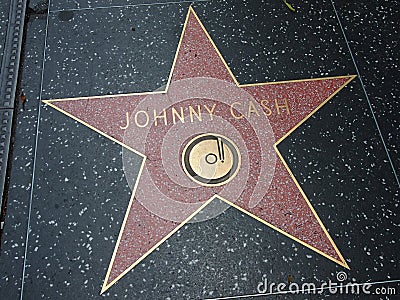 Johnny Cash star in hollywood Editorial Stock Photo