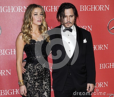 Johnny Depp and Amber Heard Editorial Stock Photo