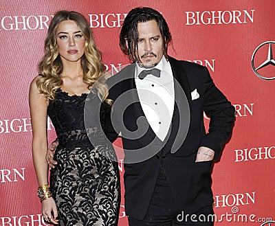 Johnny Depp and Amber Heard Editorial Stock Photo