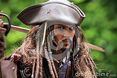 Johnny Depp as the Captain Jack Sparrow model figure 1/6 scale Editorial Stock Photo