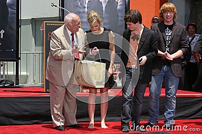 Johnny Grant,Daniel Radcliffe,Emma Watson,Rupert Grint,Daniel Radcliff Editorial Stock Photo