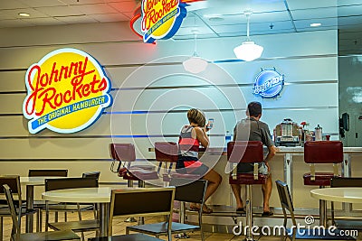 Johnny Rockets Restaurant in the Flamingo Hilton Editorial Stock Photo