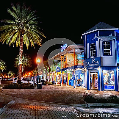 Johns Pass shopping center Madiera Beach Boardwalk, St Pete Florida Editorial Stock Photo