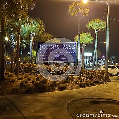 Johns Pass shopping center Madiera Beach Boardwalk, St Pete Florida Editorial Stock Photo