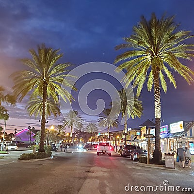 Johns Pass shopping center Madiera Beach Boardwalk, St Pete Florida Editorial Stock Photo