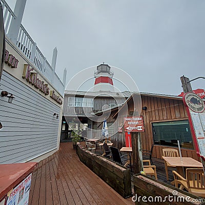 Johns Pass shopping center Madiera Beach Boardwalk, St Pete Florida Editorial Stock Photo