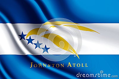 Johnston atoll realistic flag illustration. Cartoon Illustration