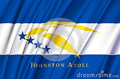 Johnston Atoll waving flag illustration. Cartoon Illustration