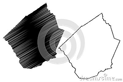 Johnston County, North Carolina State U.S. county, United States of America, USA, U.S., US map vector illustration, scribble Vector Illustration